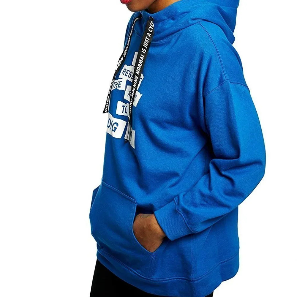 DUBGEE I Reserve The Right Blue Oversized Hoodie Size Small